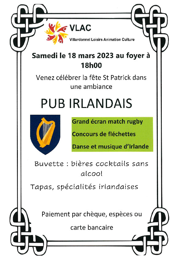 Affiche 2023 de la Fête de la Saint Patrick à Villardonnel